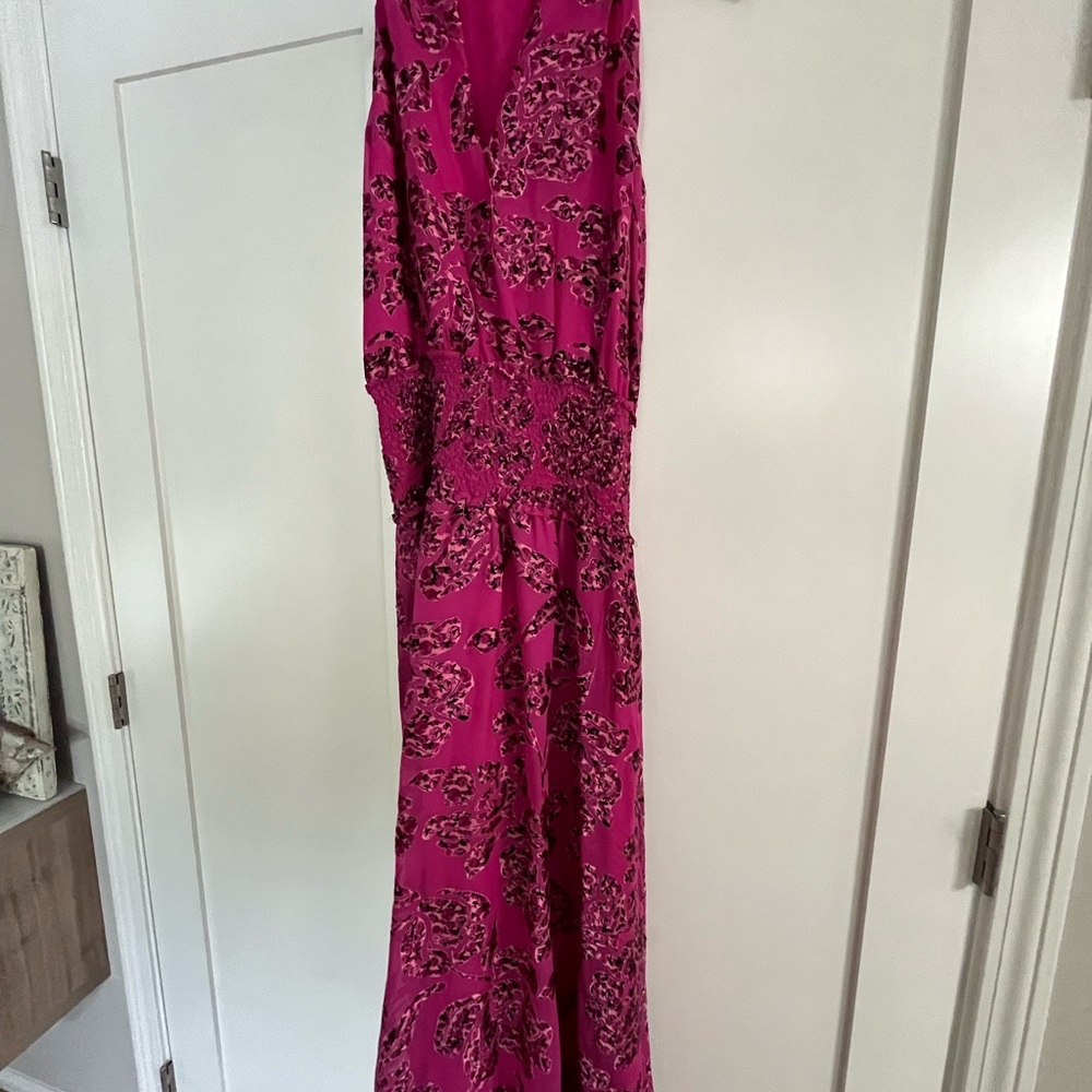 White House Black Market Pink V-Neck Wrap Gown